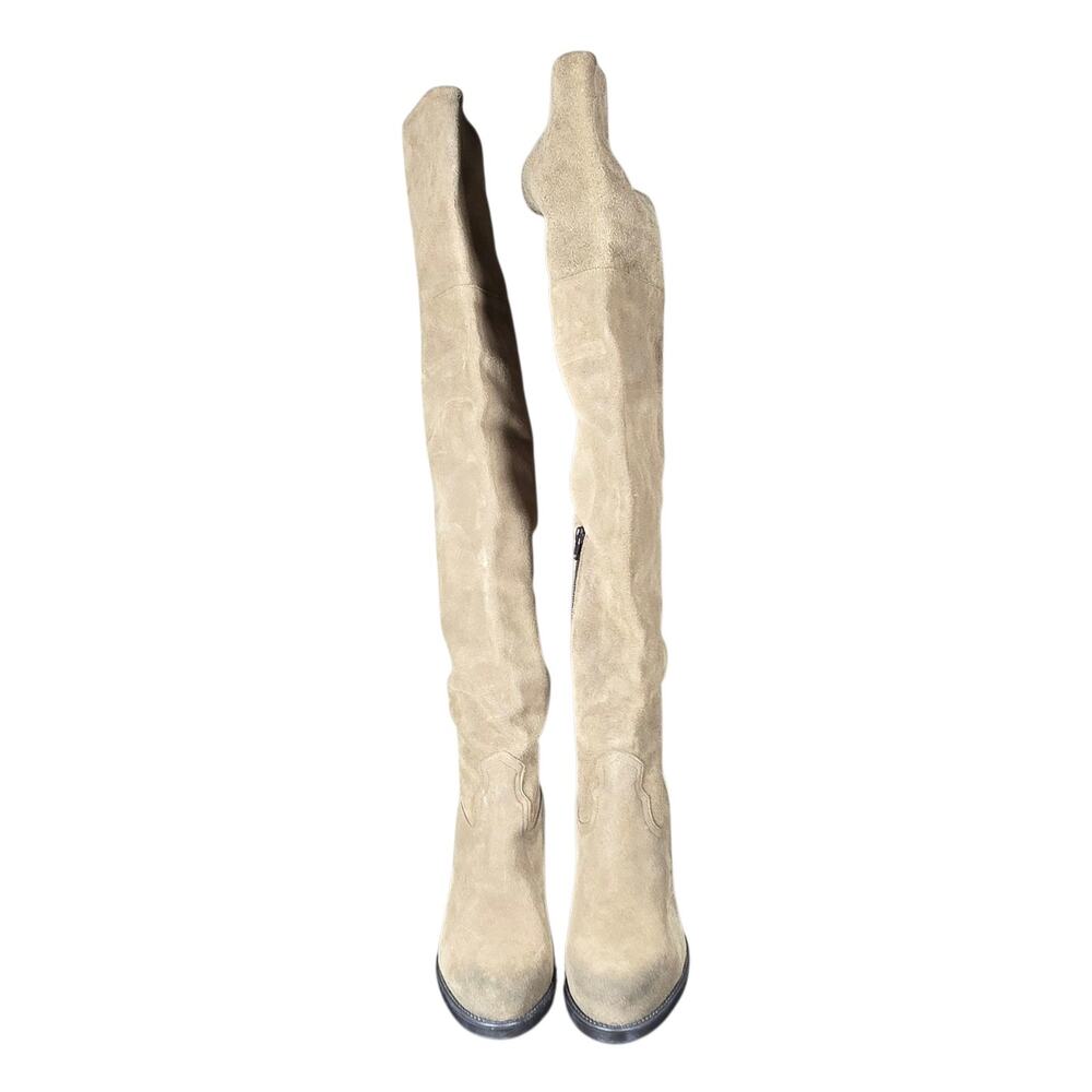 Musse & Cloud Over The Knee Boots Womens 9-9.5 EU 40 Joyse Suede Leather Heels - Picture 7 of 14